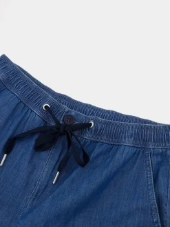 Pantalon Femme Ceinture Elastiquée Bleu MANDYJOG