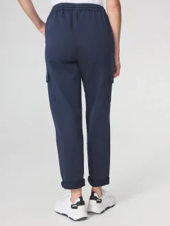 Pantalon Femme Cordon de ressérrage Taille élastiquée Marine IMMAEJOG