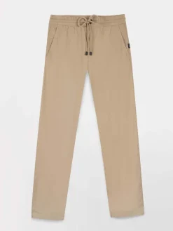 Pantalon Femme Cordon de ressérrage Ceinture Elastiquée Beige SANTAJOG
