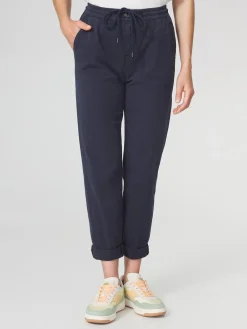 Pantalon Femme Cordon de ressérrage Ceinture Elastiquée Marine SANTAJOG