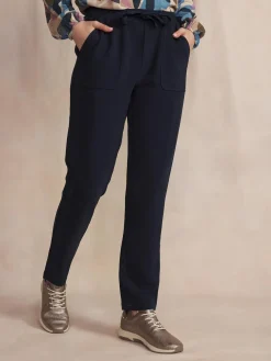 Pantalon Femme Fluide Ceinture Elastique Marine NOLWEPAN