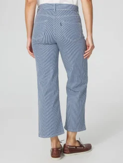 Pantalon Femme 7/8ème Rayures Bleu et Blanc RAYYAHUI