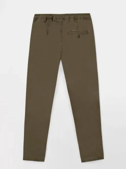 Pantalon Femme Stretch Ceinture Elastiquée Marron NATTYJOG