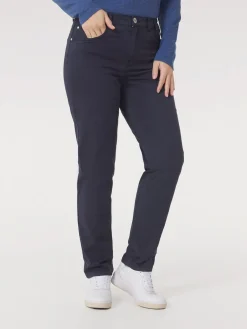 Pantalon Femme Stretch Ceinture Elastiquée Marine NATTYPOC