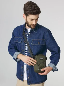Pochette Bandoulière Homme Matière Recyclée Kaki FLEXCROS
