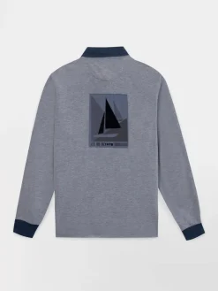 Polo Chambray Manches Longues Bleu DANELPOL