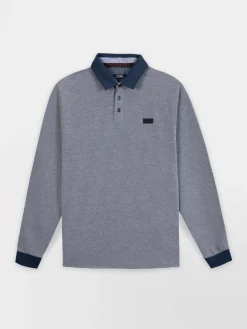 Polo Chambray Manches Longues Bleu DANELPOL