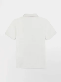 Polo Femme Fentes Côtés Piqué Blanc BONIEPOL