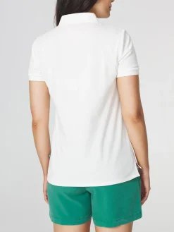 Polo Femme Fentes Côtés Piqué Blanc BONIEPOL