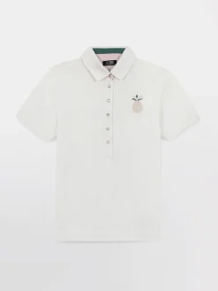Polo Femme Fentes Côtés Piqué Blanc BONIEPOL