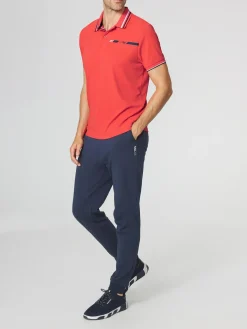 Polo Homme Coupe Ajustée Maille Fantaisie Rouge SELIMPOL