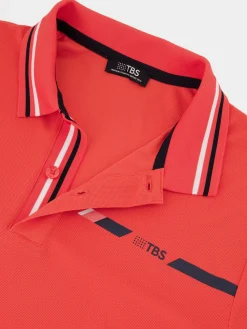 Polo Homme Coupe Ajustée Maille Fantaisie Rouge SELIMPOL