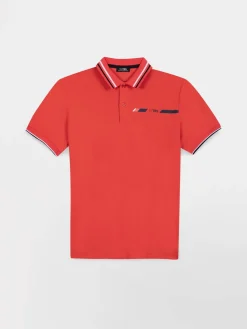 Polo Homme Coupe Ajustée Maille Fantaisie Rouge SELIMPOL