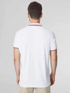 Polo Homme Coupe Ajustée Maille Fantaisie Blanc SELIMPOL
