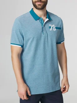 Polo Homme Coupe Ajustée Piqué Bleu JERODPOL