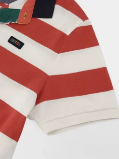 Polo Homme Coupe Ajustée Rayures Blanc et Rouge SERGOPOL