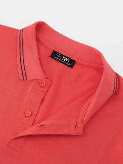 Polo Homme Coupe Ajustée Séchage Rapide Stretch Rouge ATTONPOL