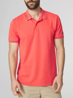Polo Homme Coupe Ajustée Séchage Rapide Stretch Rouge ATTONPOL