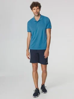 Polo Homme Coupe Ajustée Séchage Rapide Stretch Bleu ATTONPOL