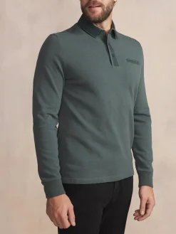 Polo Homme Epais Manches Longues Coton Vert CAVEZPOL