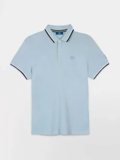 Polo Homme Fentes Côtés Coupe Ajustée Bleu YVANEPOL