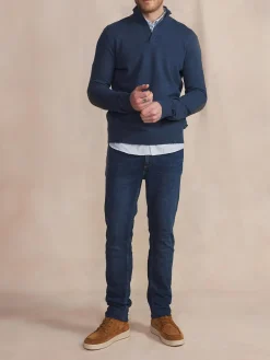 Pull Homme Col Camionneur Bleu MALIKCAM