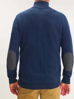 Pull Homme Col Camionneur Bleu