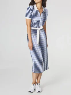 Robe Col Polo Maille Rayures Bleues et Blanches ADIOLROB