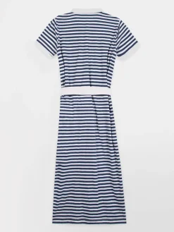 Robe Col Polo Maille Rayures Bleues et Blanches ADIOLROB