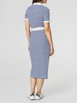 Robe Col Polo Maille Rayures Bleues et Blanches ADIOLROB