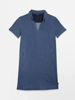 Robe Courte Femme Col V Bleu MANDYROB