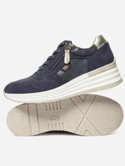 Running Femme Doublée Cuir Marine et Or TYLAZIP