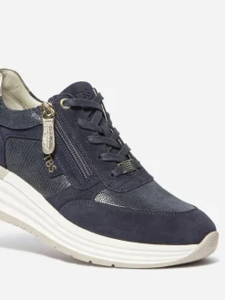 Running Femme Doublée Cuir Marine et Or TYLAZIP