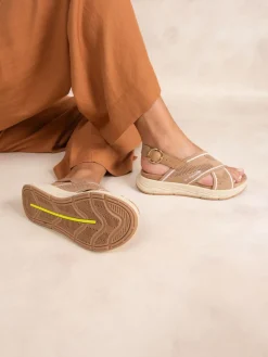 Sandales compensées femme cappucino LAIHONA