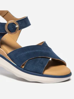 Sandales compensées femme marine HOULEMA