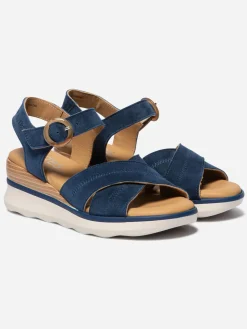 Sandales compensées femme marine HOULEMA
