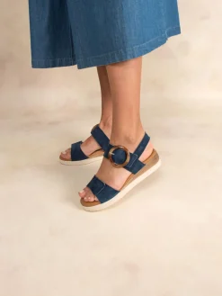 Sandales compensées femme marine PRALINE