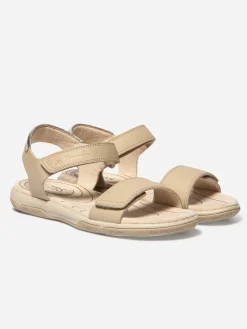 Sandales Femme Légères Cuir Beige