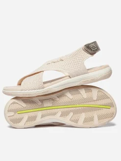 Sandales Femme Légères Textile Recyclé Beige