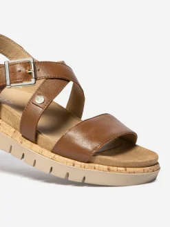 Sandales plates femme brun ZOELENN