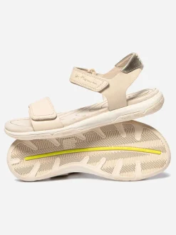 Sandales plates femme lin et champagne JAZSUNY