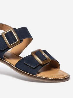 Sandales plates femme marine ABIGAEL