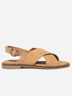 Sandales plates femme noisette ASSIANE