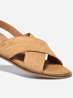 Sandales plates femme noisette ASSIANE