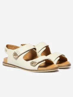 Sandales plates femme off-white et python MARIELA