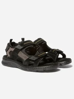 Sandales plates homme noir et gris JAIMMYE