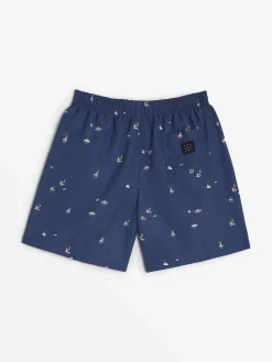 Short de Bain Fabriquée En France Bleu