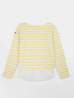 Sweat Femme Jersey Rayures Jaunes et Blanches ALIYARON