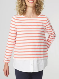 Sweat Femme Jersey Rayures Roses et Blanches ALIYARON