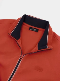 Sweat Zippé Homme Col Montant Rouge LONNIGIL